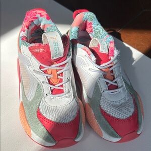 Puma Kids Sneakers in Red, Green, and White